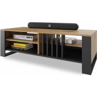 Szafka RTV III pod TV 145 cm lamele dąb Wotan nowoczesna loft